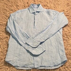 Italian Made Puro Lino Italian Linen Button Down Shirt